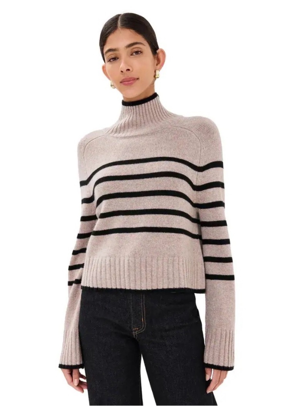 NWOT- REFORMATION Cashmere Turtleneck Striped Sweater, medium
